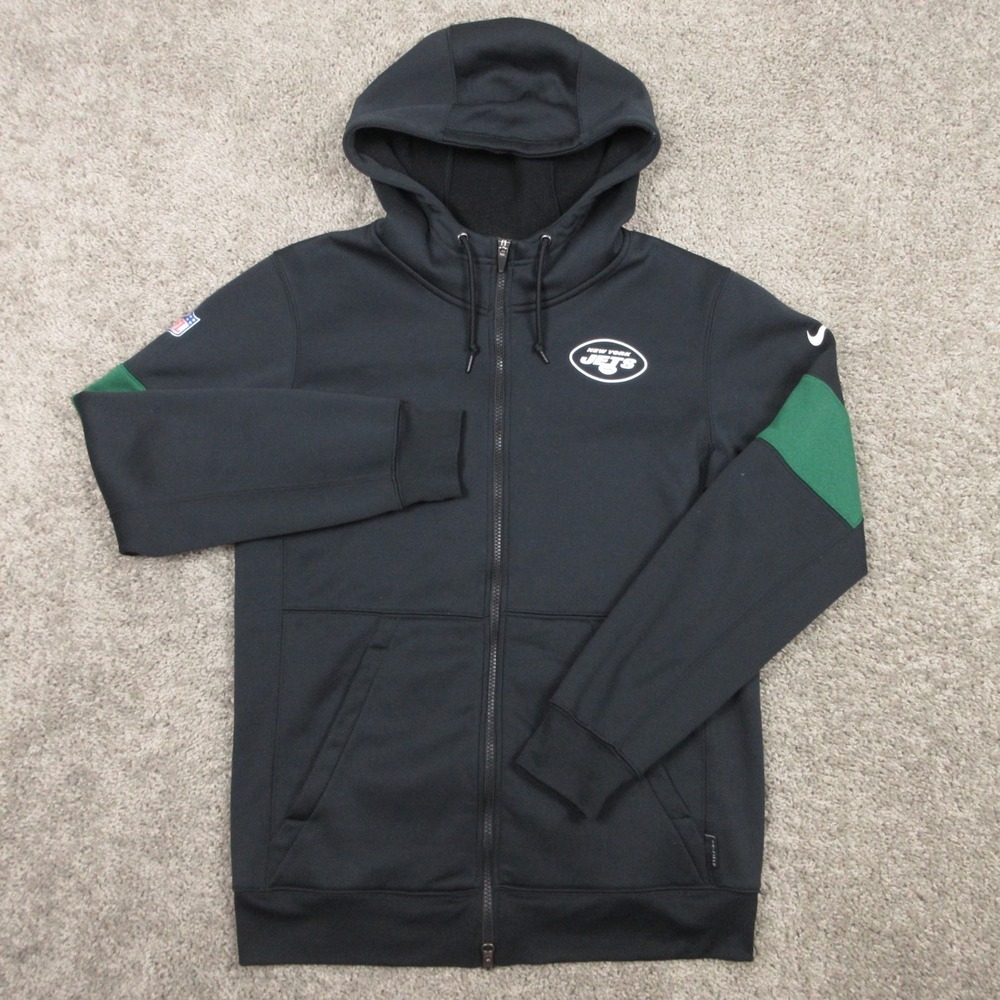 New‎ York Jets Sweater Mens Small Black Full Zip Hoodie Sweatshirt Nike On Field